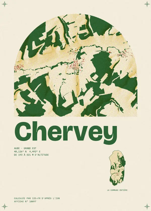 Affiche de Chervey, calculée par 123-fr d'après l'IGN