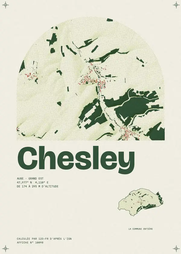 Affiche de Chesley, calculée par 123-fr d'après l'IGN