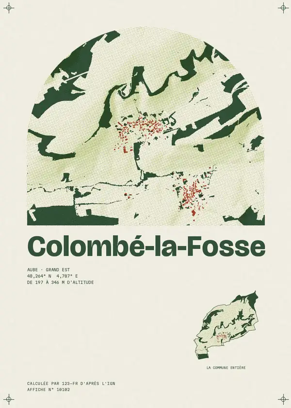 Affiche de Colombé-la-Fosse, calculée par 123-fr d'après l'IGN
