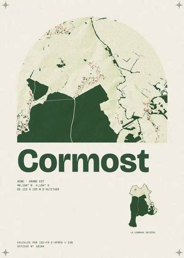 Affiche de Cormost, calculée par 123-fr d'après l'IGN
