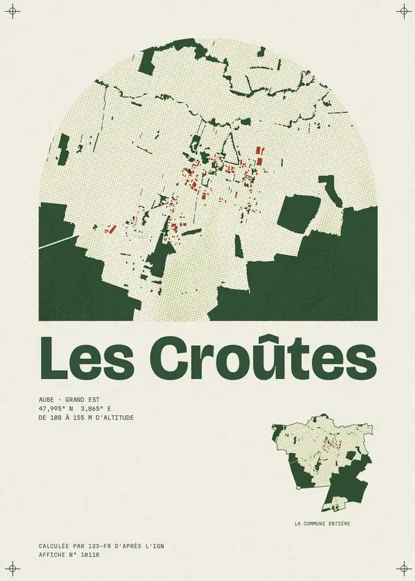 Affiche de Les Croûtes, calculée par 123-fr d'après l'IGN