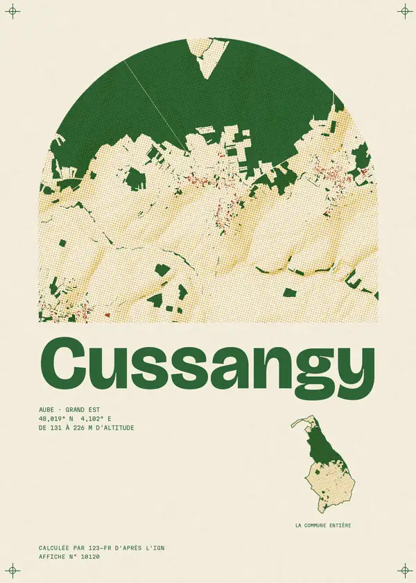 Affiche de Cussangy, calculée par 123-fr d'après l'IGN