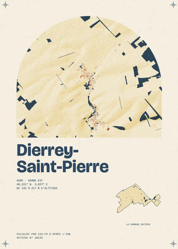 Affiche de Dierrey-Saint-Pierre, calculée par 123-fr d'après l'IGN