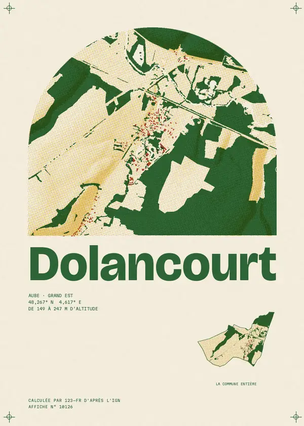 Affiche de Dolancourt, calculée par 123-fr d'après l'IGN
