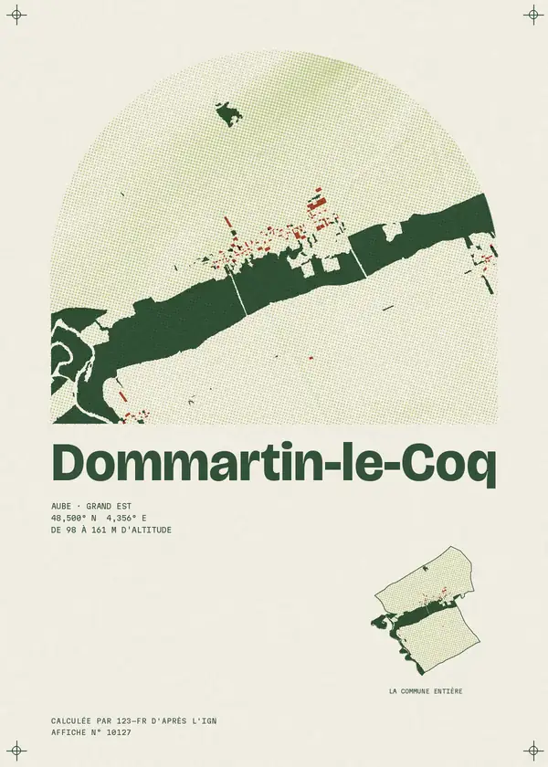 Affiche de Dommartin-le-Coq, calculée par 123-fr d'après l'IGN