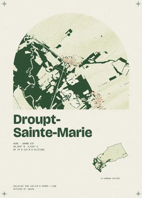 Affiche de Droupt-Sainte-Marie, calculée par 123-fr d'après l'IGN