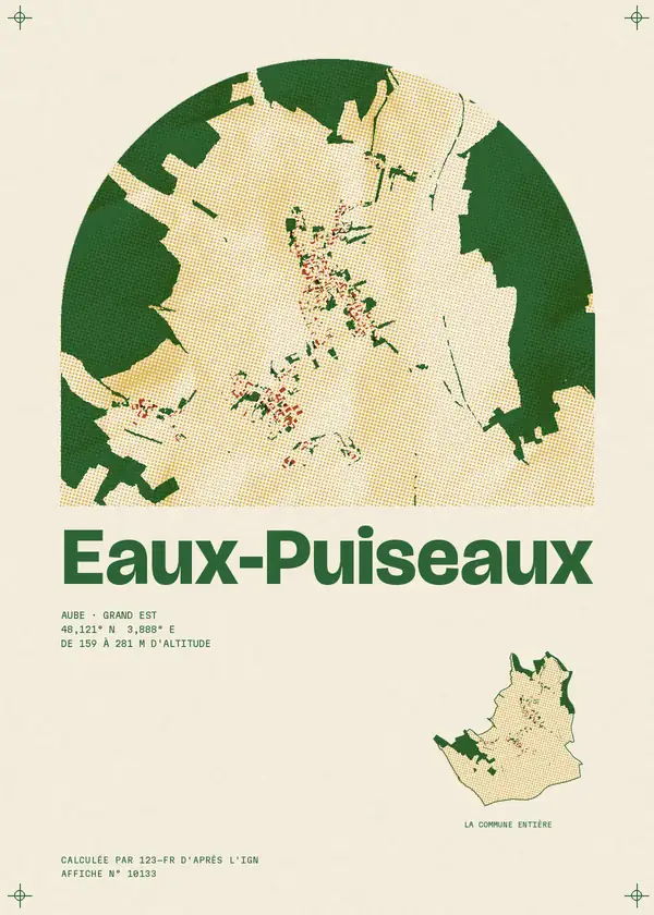 Affiche de Eaux-Puiseaux, calculée par 123-fr d'après l'IGN