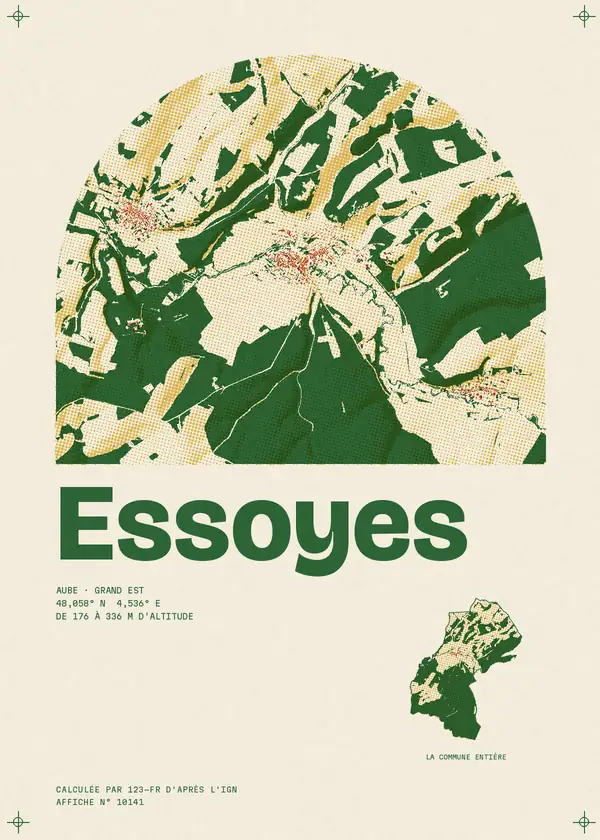 Affiche de Essoyes, calculée par 123-fr d'après l'IGN