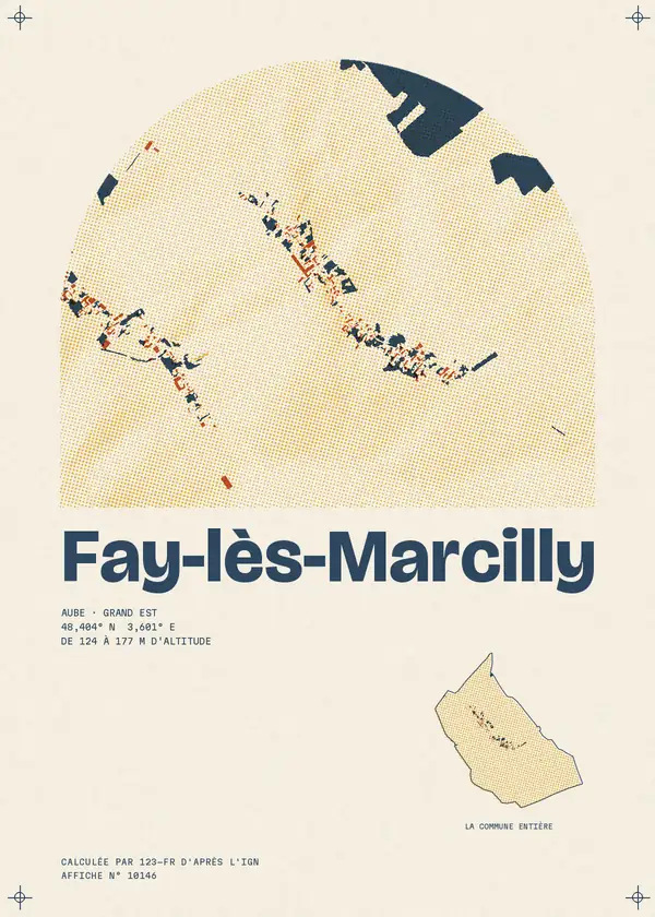 Affiche de Fay-lès-Marcilly, calculée par 123-fr d'après l'IGN