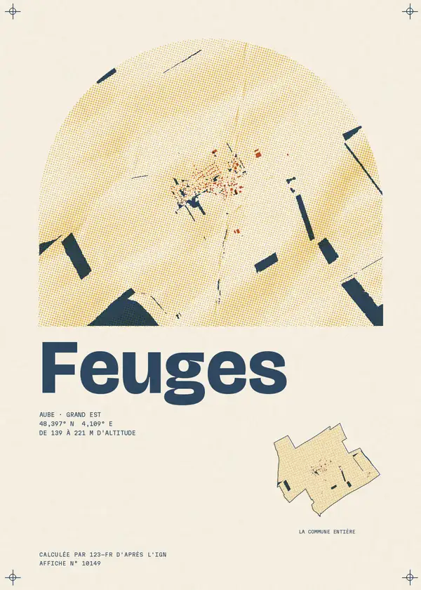 Affiche de Feuges, calculée par 123-fr d'après l'IGN