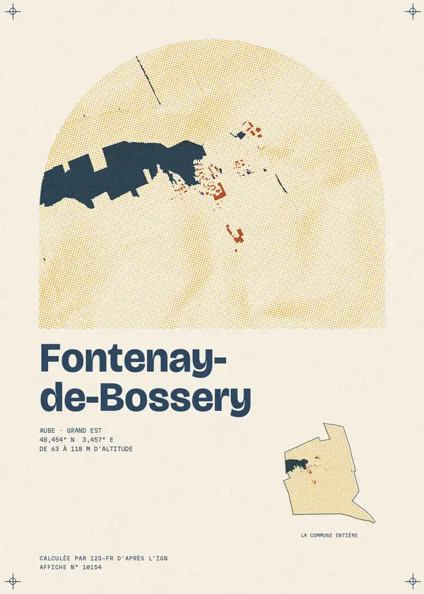 Affiche de Fontenay-de-Bossery, calculée par 123-fr d'après l'IGN