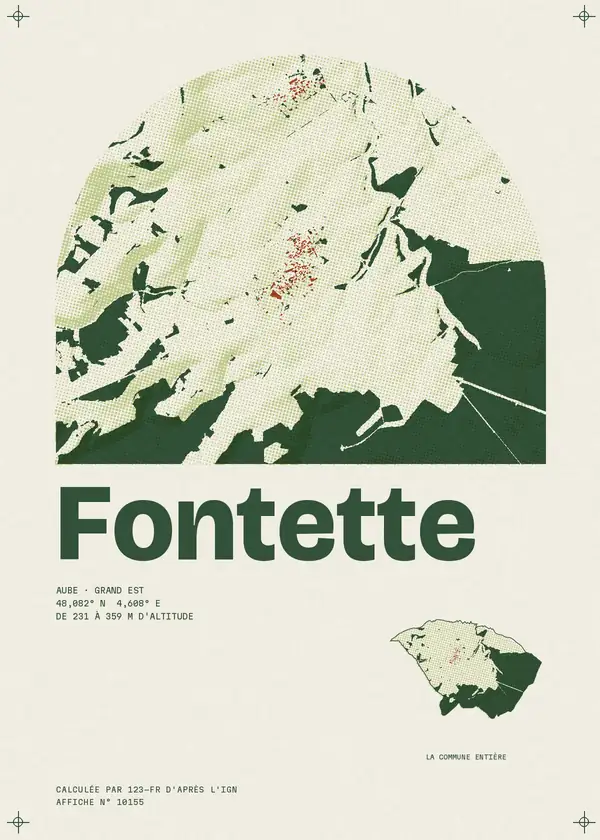 Affiche de Fontette, calculée par 123-fr d'après l'IGN
