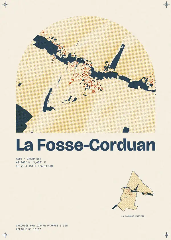 Affiche de La Fosse-Corduan, calculée par 123-fr d'après l'IGN