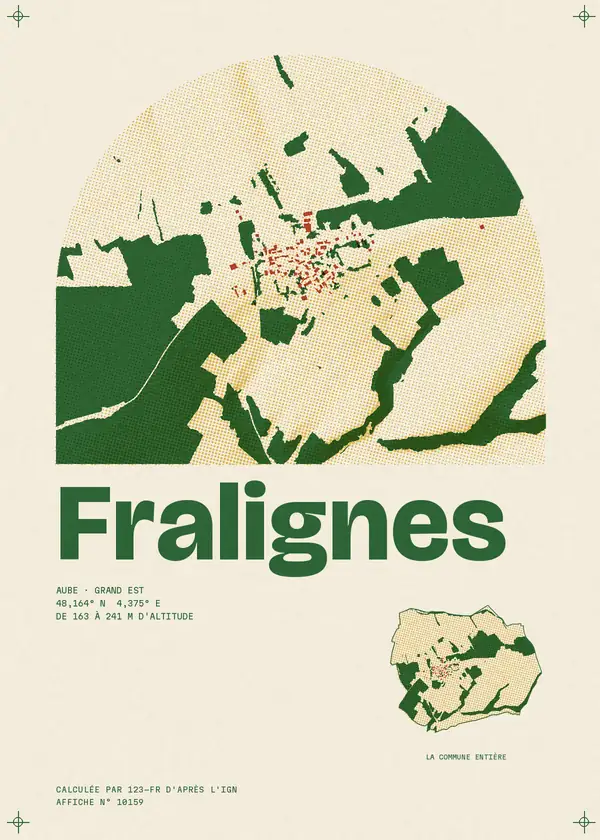 Affiche de Fralignes, calculée par 123-fr d'après l'IGN