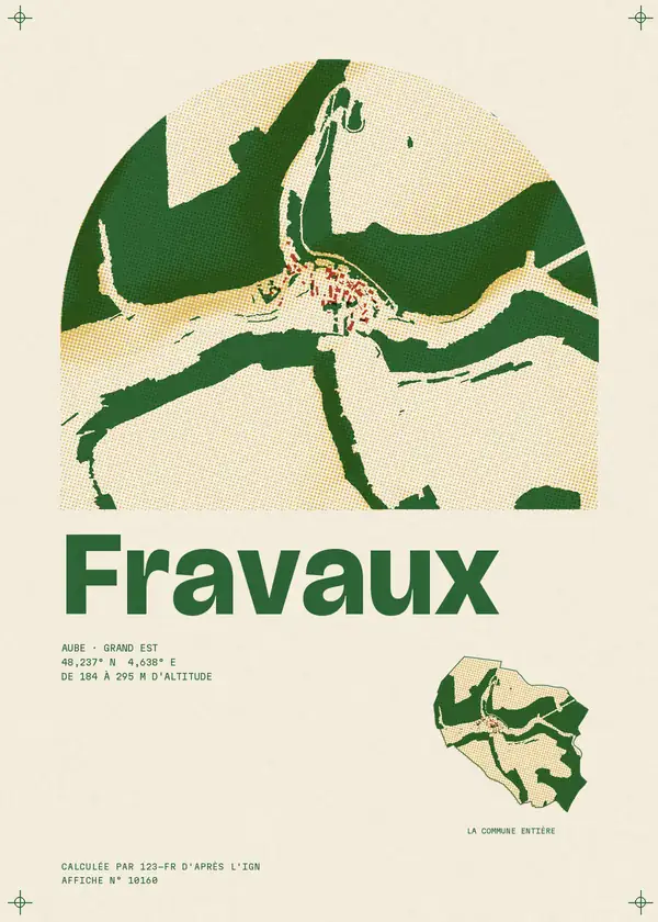 Affiche de Fravaux, calculée par 123-fr d'après l'IGN