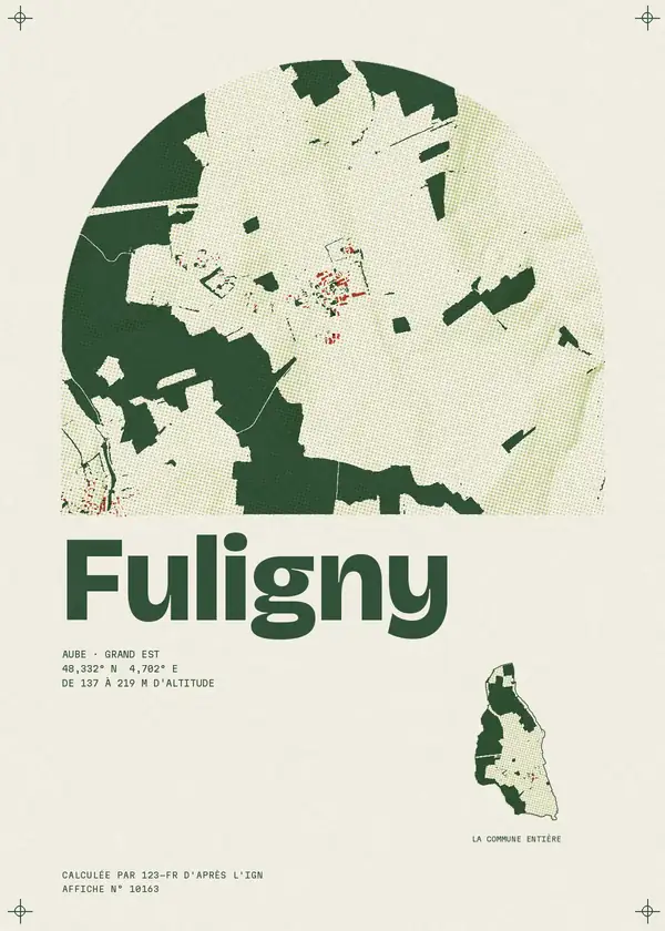Affiche de Fuligny, calculée par 123-fr d'après l'IGN