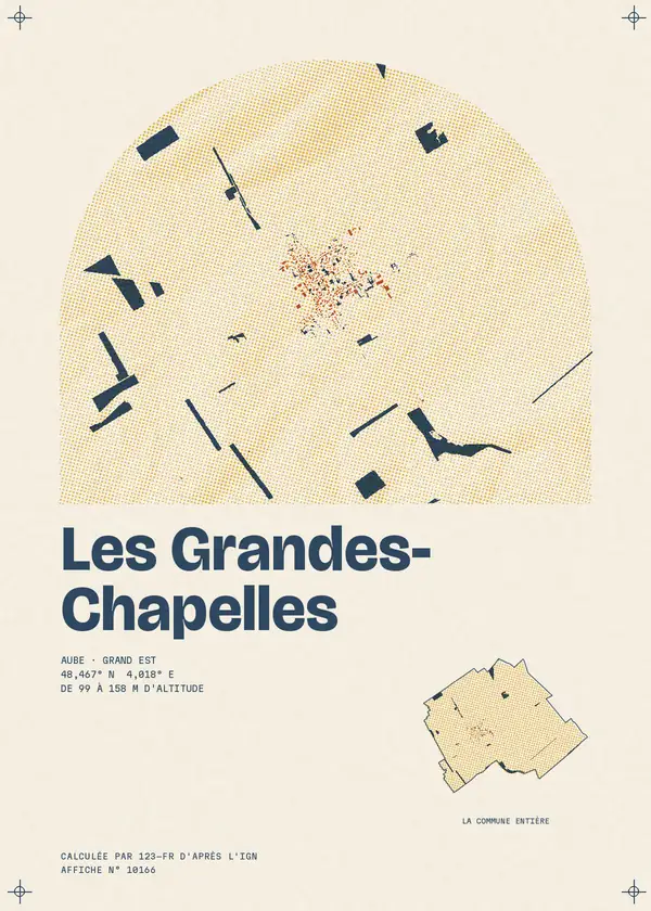 Affiche de Les Grandes-Chapelles, calculée par 123-fr d'après l'IGN