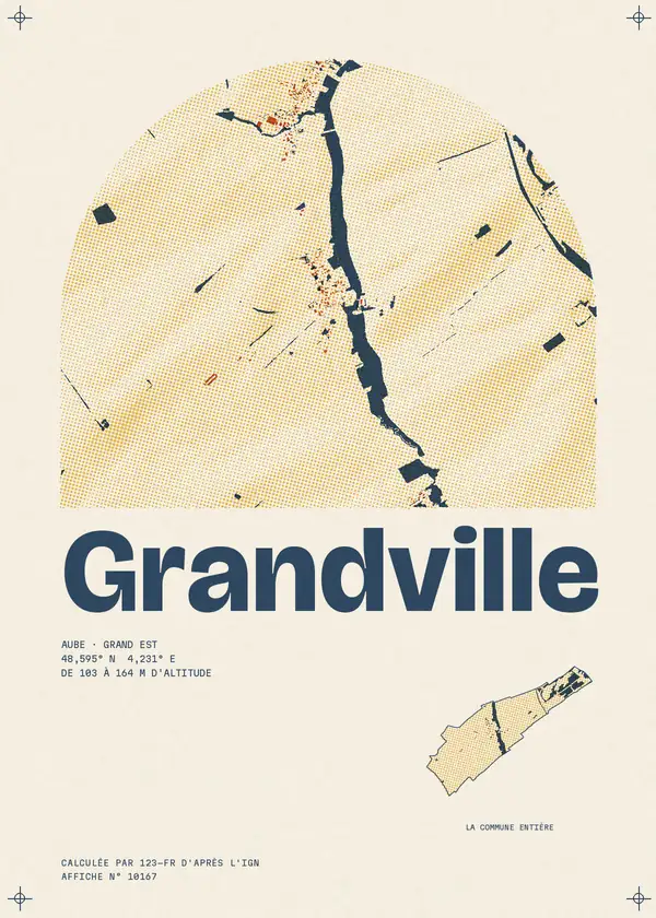 Affiche de Grandville, calculée par 123-fr d'après l'IGN