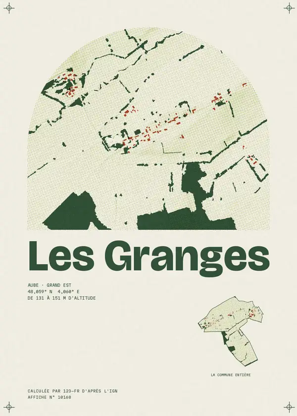 Affiche de Les Granges, calculée par 123-fr d'après l'IGN