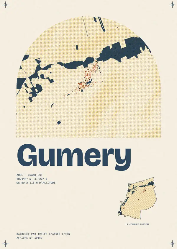 Affiche de Gumery, calculée par 123-fr d'après l'IGN