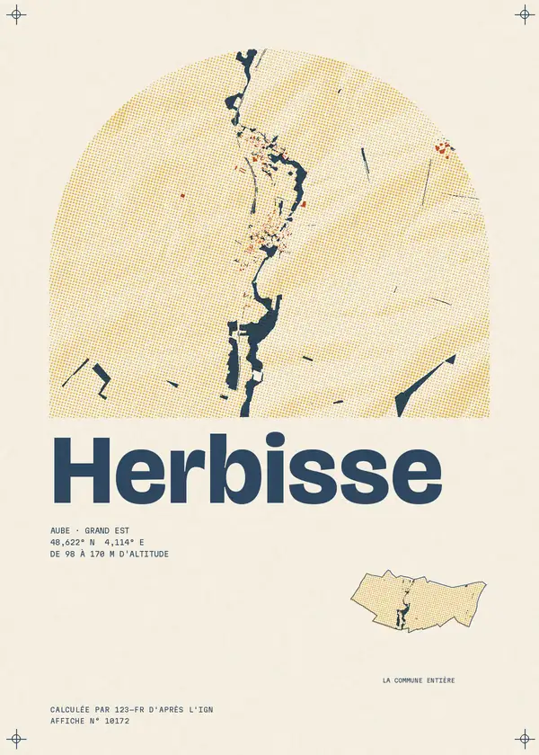Affiche de Herbisse, calculée par 123-fr d'après l'IGN