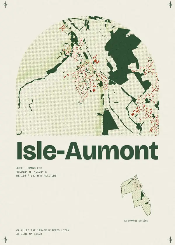 Affiche de Isle-Aumont, calculée par 123-fr d'après l'IGN