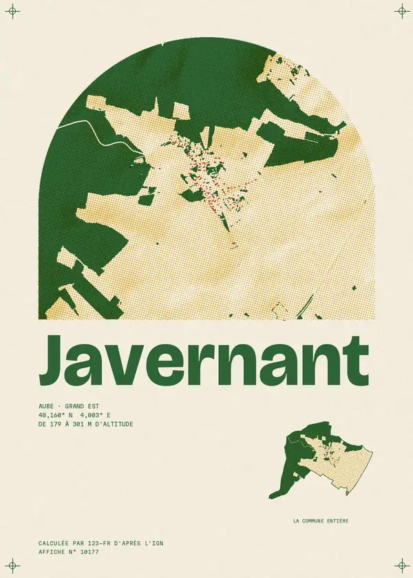 Affiche de Javernant, calculée par 123-fr d'après l'IGN