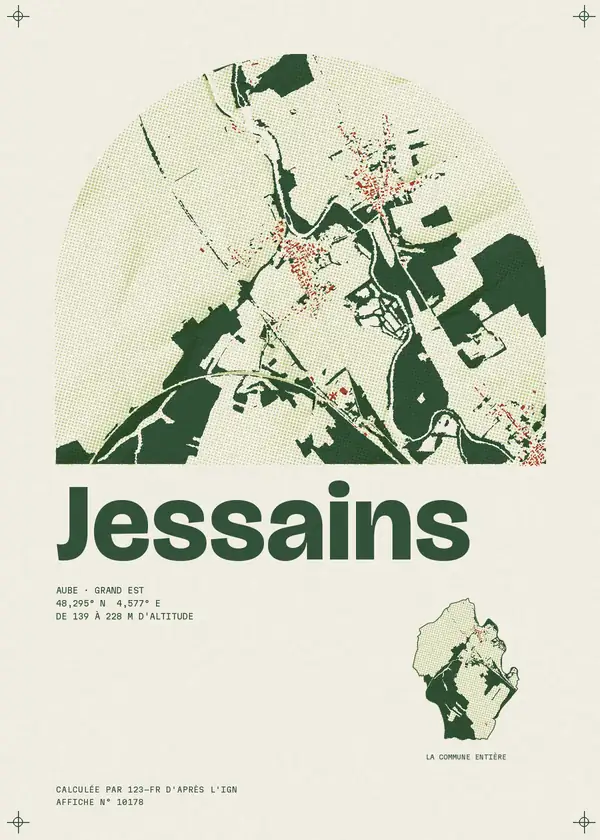 Affiche de Jessains, calculée par 123-fr d'après l'IGN