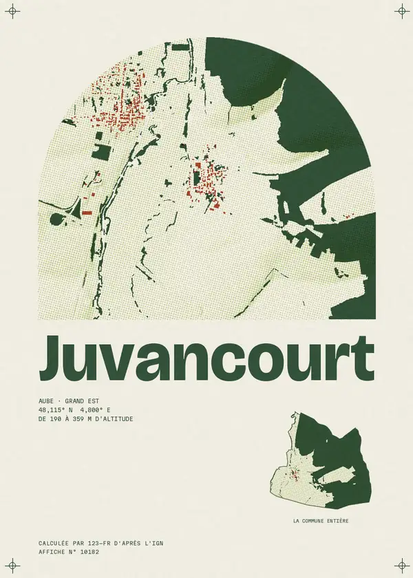 Affiche de Juvancourt, calculée par 123-fr d'après l'IGN
