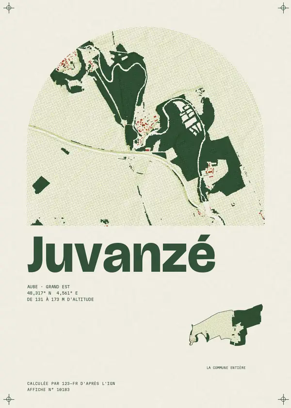 Affiche de Juvanzé, calculée par 123-fr d'après l'IGN