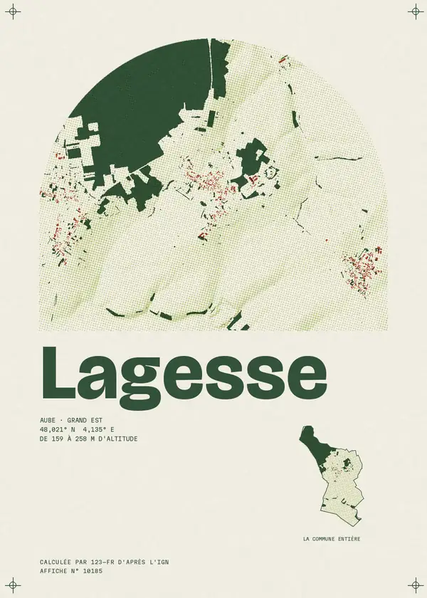 Affiche de Lagesse, calculée par 123-fr d'après l'IGN