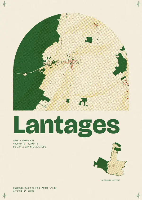 Affiche de Lantages, calculée par 123-fr d'après l'IGN