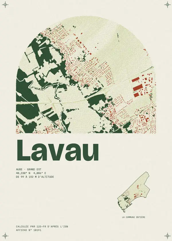 Affiche de Lavau, calculée par 123-fr d'après l'IGN