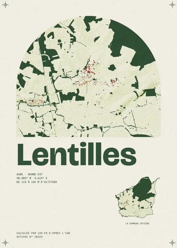 Affiche de Lentilles, calculée par 123-fr d'après l'IGN