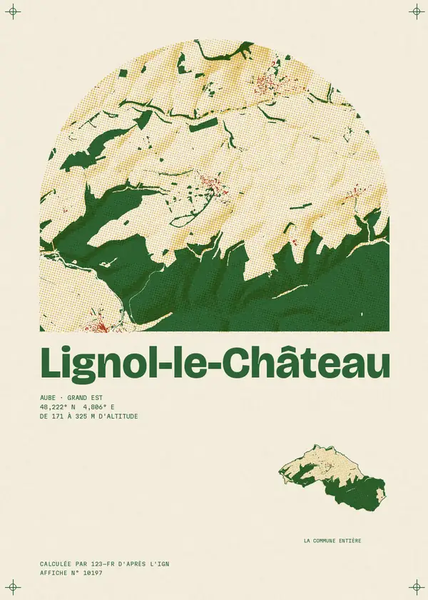 Affiche de Lignol-le-Château, calculée par 123-fr d'après l'IGN
