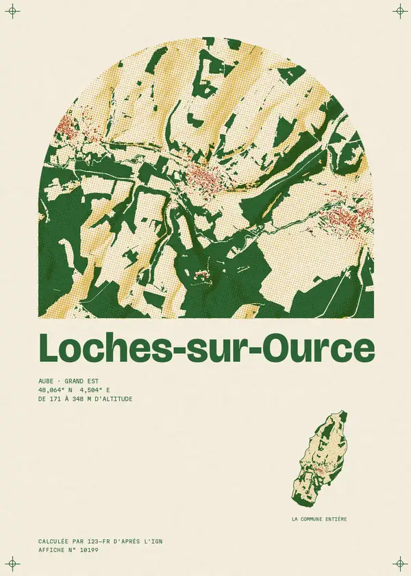 Affiche de Loches-sur-Ource, calculée par 123-fr d'après l'IGN