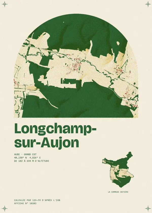 Affiche de Longchamp-sur-Aujon, calculée par 123-fr d'après l'IGN