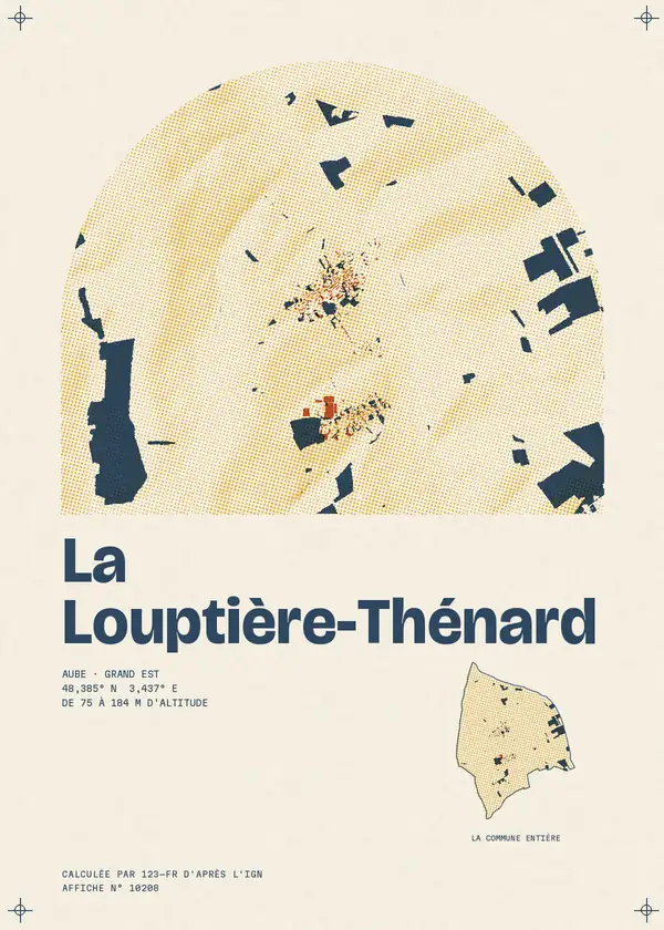 Affiche de La Louptière-Thénard, calculée par 123-fr d'après l'IGN