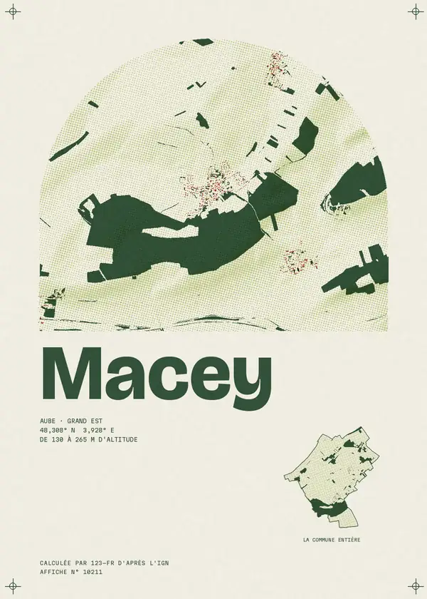 Affiche de Macey, calculée par 123-fr d'après l'IGN
