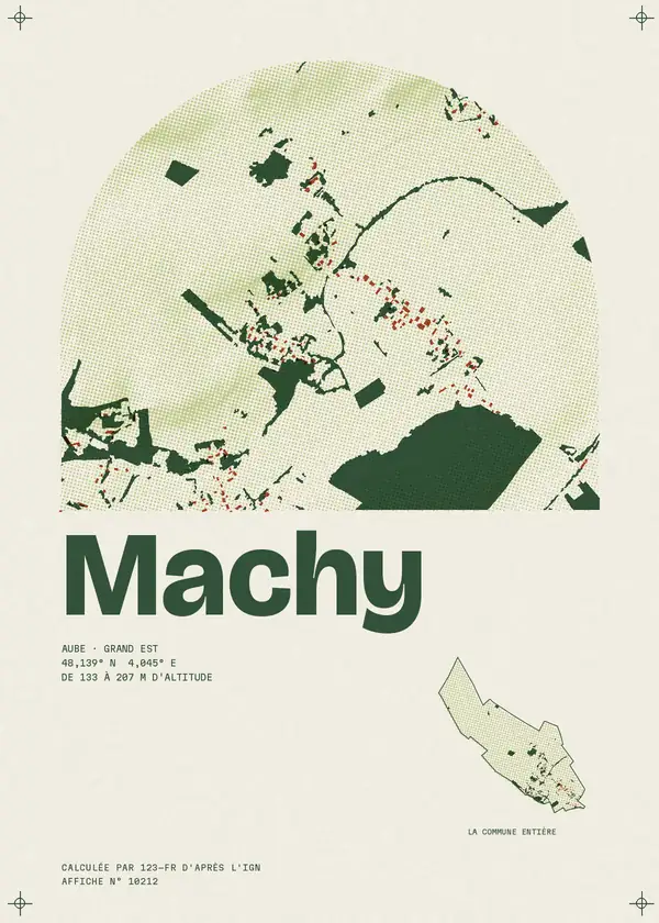 Affiche de Machy, calculée par 123-fr d'après l'IGN