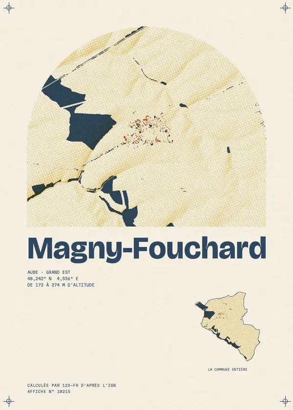 Affiche de Magny-Fouchard, calculée par 123-fr d'après l'IGN