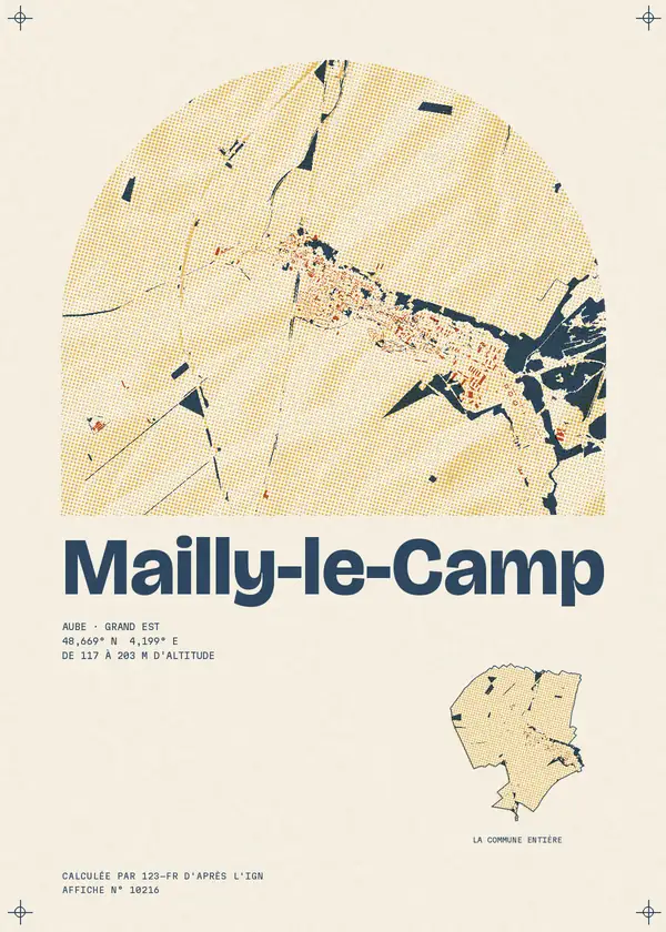 Affiche de Mailly-le-Camp, calculée par 123-fr d'après l'IGN