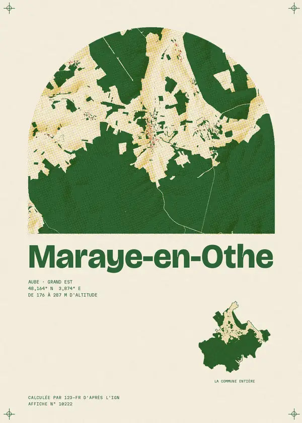 Affiche de Maraye-en-Othe, calculée par 123-fr d'après l'IGN