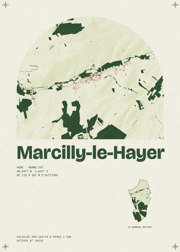 Affiche de Marcilly-le-Hayer, calculée par 123-fr d'après l'IGN