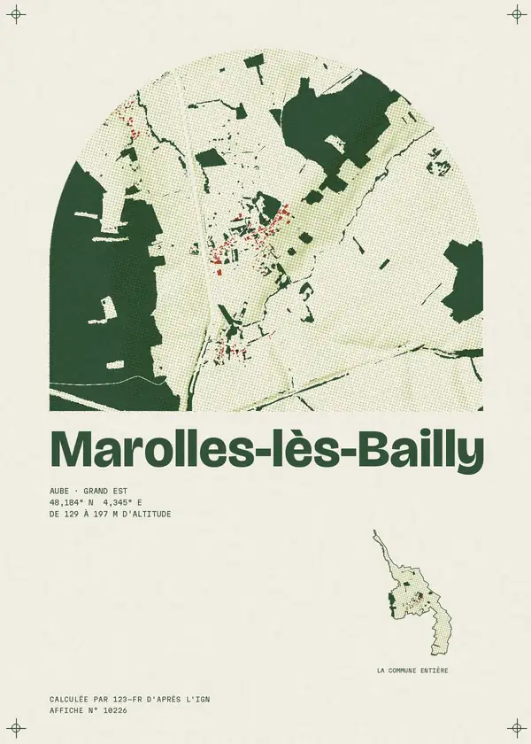 Affiche de Marolles-lès-Bailly, calculée par 123-fr d'après l'IGN