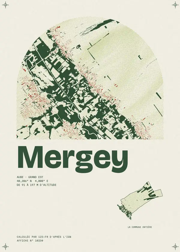 Affiche de Mergey, calculée par 123-fr d'après l'IGN