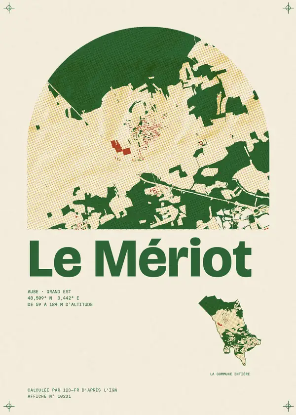Affiche de Le Mériot, calculée par 123-fr d'après l'IGN