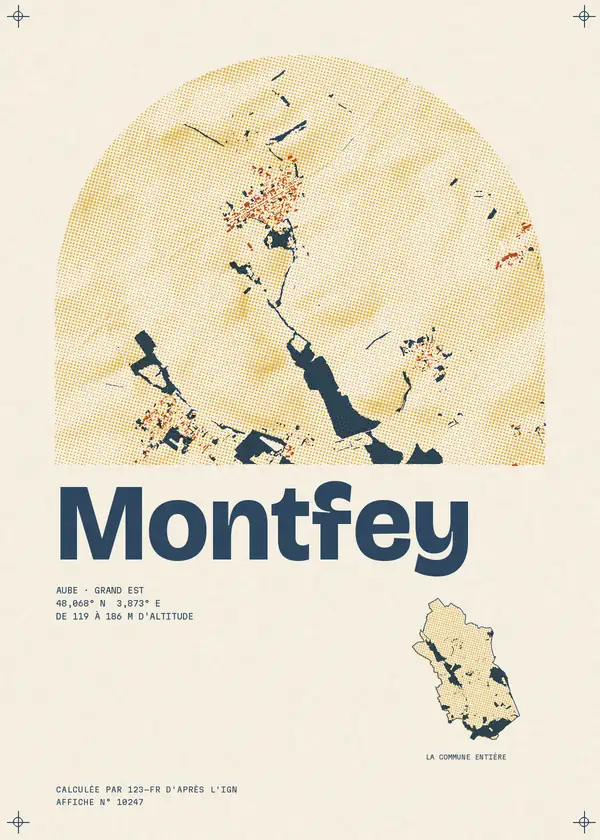 Affiche de Montfey, calculée par 123-fr d'après l'IGN