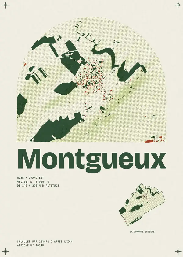 Affiche de Montgueux, calculée par 123-fr d'après l'IGN