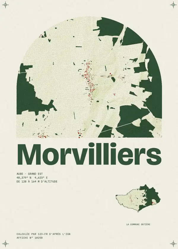 Affiche de Morvilliers, calculée par 123-fr d'après l'IGN